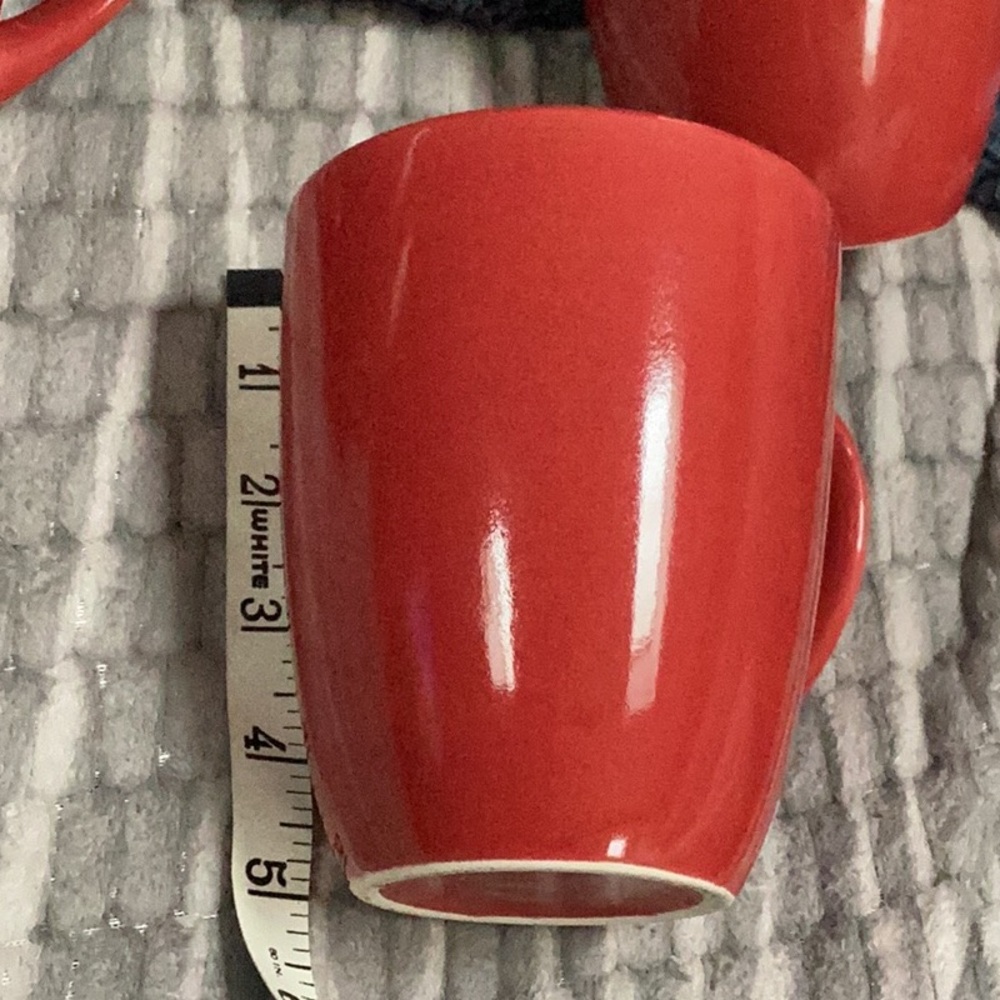 5” set of 3 Burnt Red Ceramic Coffee Mugs - Picture 2 of 4